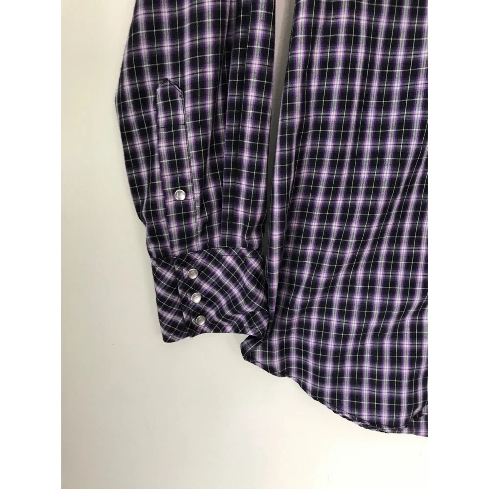 Vintage Miller Pearl Snap Purple Western Wear Long Sleeve Shirt 15-33 Med Unisex